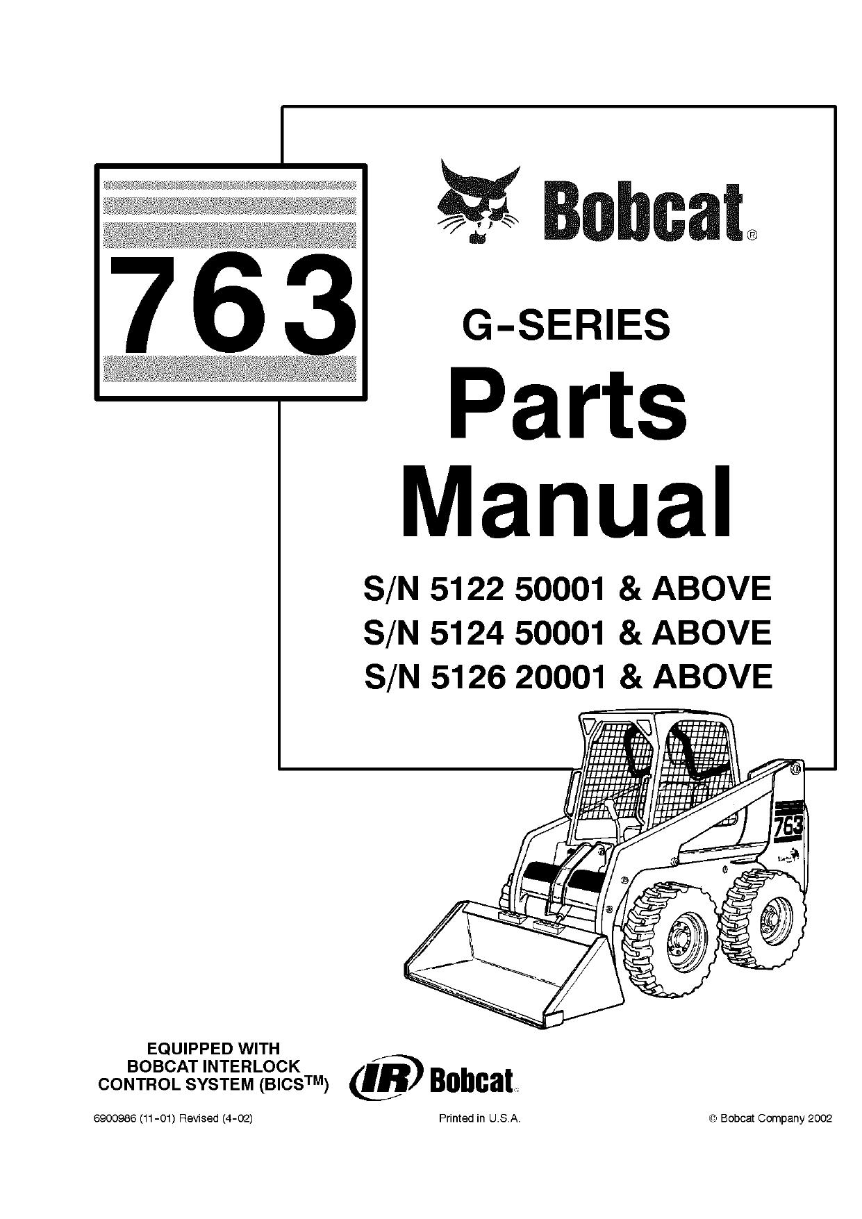 763 G Skid Steer Loader parts manual Bobcat